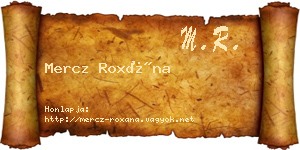 Mercz Roxána névjegykártya